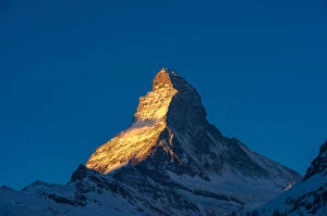 sunlight touching Matterhorn peak