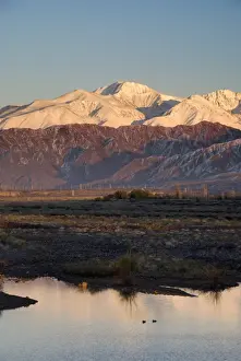 sunrise on the andes near the city of mendoza