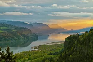 Tourist Attraction Collection: Sunrise at Crown Point in Columbia River Gorge