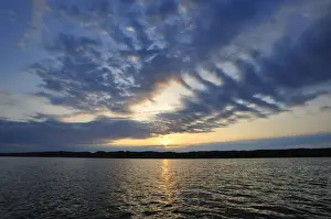 Oberbayern Prints: Sunrise at Lake Starnberg, Fuenfseenland area, Upper Bavaria, Bavaria, Germany, Europe