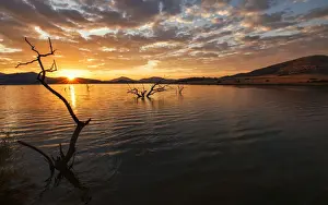 Sunrise Landscape over the Mankwe Dam at Pilanesberg National Park, Pilanesberg, North West Province, South Africa
