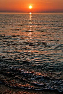Images Dated 9th March 2011: Sunset at Almyros Beach, near Acharavi, north coast, Corfu Island, Ionian Islands, Greece