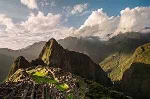 Sunset over the ancient city of Machu Picchu, Peru