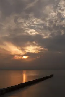 Sunset, Baltic Sea, Wustrow, Mecklenburg-Western Pomerania, Germany