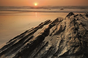 Portuguese Gallery: Sunset on the beach in Barriga, Algarve, Portugal, Europe
