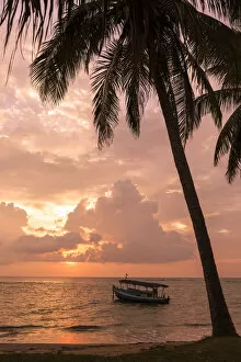 Images Dated 27th March 2013: Sunset on the beach, Beruwala, Westkuste, Westprovinz, Sri Lanka