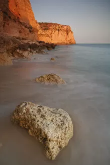 Algarve Gallery: Sunset on the beach in Lagos, Algarve, Portugal, Europe