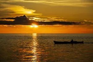Images Dated 25th March 2014: Sunset, boat, Sulawesi, Indonesia