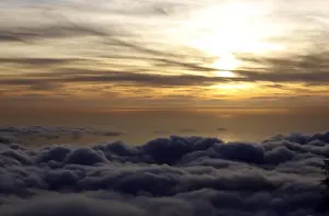 Sunsets Prints: Sunset over the clouds, the sea at back, Atlantic Ocean, Madeira, Portugal, Europe