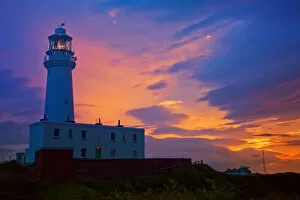Images Dated 25th June 2012: Sunset over Flamborough Head lighthouse