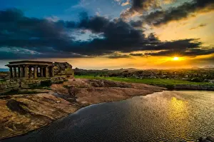 Sunset in Hampi - A city of ancient civilization