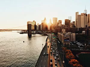 Images Dated 10th October 2015: Sunset in Manhattan downtown, New York City, USA