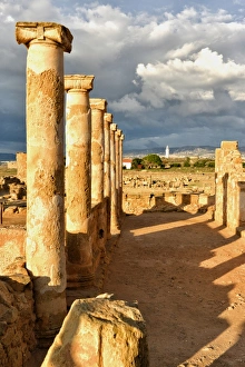 Images Dated 5th December 2012: Sunset over Paphos archeological site