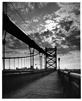 Lac0047 Prints: Sunset At Philadelphia - Camden Bridge