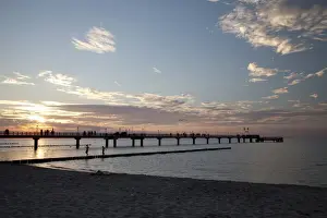 Ambiance Prints: Sunset, pier, Baltic Sea resort town of Zingst
