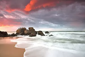 Images Dated 1st November 2012: Sunset at Santa Cruz beach, Portugal