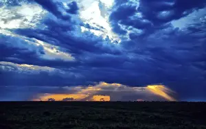 Absence Prints: Sunset over savannah, Msai Mara National Reserve, Kenya