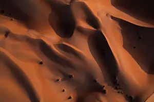 Desert Aerial Art Prints: Sunset shot from an aerial point of view looking down on desert dunes