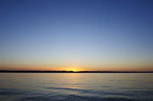 Oberbayern Prints: Sunset on Starnberger See or Lake Starnberg in Ambach