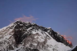 Khumbu Gallery: Sunset over the Summit of Nuptse mountain