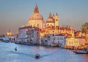 Sunset view of Basilica di Santa Maria della Salute and Grand Canal, Venice, Veneto, Italy