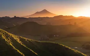 sunset view of Mt. Taranaki