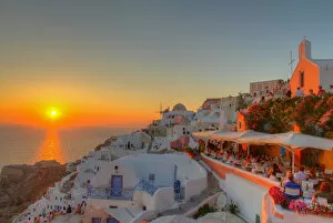 Images Dated 12th July 2010: Sunset view from in Santorini