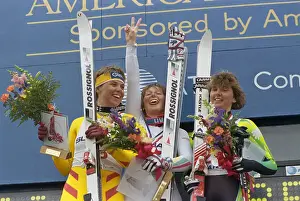 Super G Winners Posing on Awards Stand