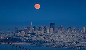 Golden Gate Suspension Bridge Gallery: Super Moon