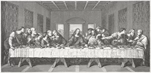 Paintings Gallery: Last Supper, by Leonardo da Vinci, wood engraving, published 1873