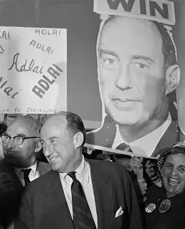 1956 Us Presidential Election Prints: Supporters Greeting Adlai Stevenson