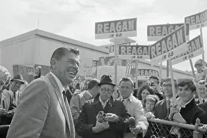 Supporters Greeting Ronald Reagan