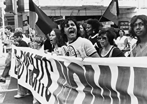 Australian Aboriginal Prints: Supporters Protesting for Aborigine Land Rights