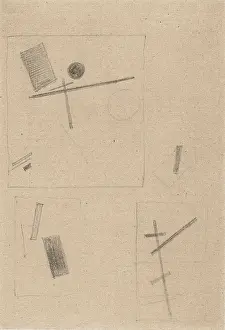 Nonrepresentational Prints: Suprematist Drawing. Artist: Malevich, Kasimir Severinovich (1878-1935)