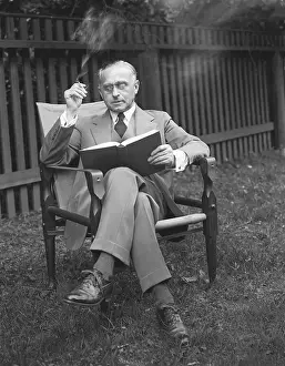 Supreme Court Justice Felix Frankfurter Reading Outside