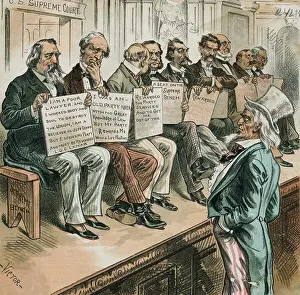 Anxiety Prints: Supreme Court Members with Posters of Secrecy
