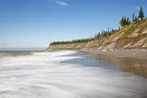 Sandy Beach Gallery: Surf on the beach of Kenai on the Kenai Peninsula, Cook Inlet, Alaska, USA
