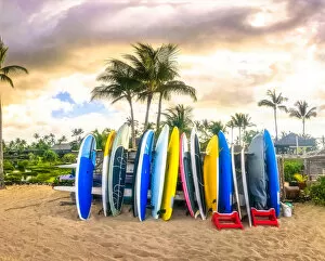 Matt Anderson Photography Collection: Surfboards Kukio Beach