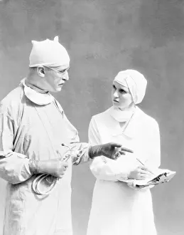 Surgeon and nurse