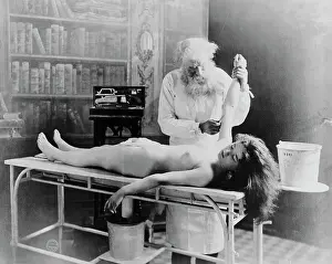 Elderly Prints: Surgeon Operating on Young Woman