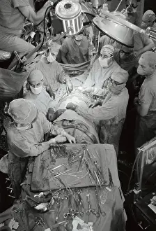 Michael E Prints: Surgeon Performing Heart Surgery