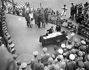 Broadcasting Prints: Surrender of the Japanese on the USS Missouri
