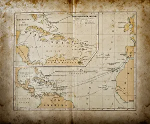 Images Dated 16th April 2018: Survey of the journeys of Columbus