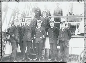 Shackleton Antarctic Expedition Prints: Surviving Commander of Scott Expedition with Crew on Ship