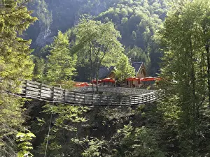 Styria Prints: Suspension bridge across the Salza river near the Wasserlochklamm gorge