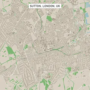 Sutton London UK City Street Map