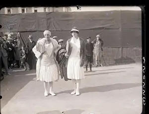 Ball Court Prints: Suzanne Lenglen with Opponent on Court