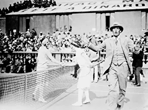 Spectators Prints: Suzanne Lenglen Playing Only Match Against Helen Wills