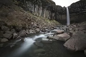 Svatifoss waterfall, Skaftafell National Park, East Iceland, Iceland, Europe