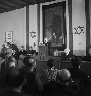 Oath Prints: Swearing In Of First Israel President